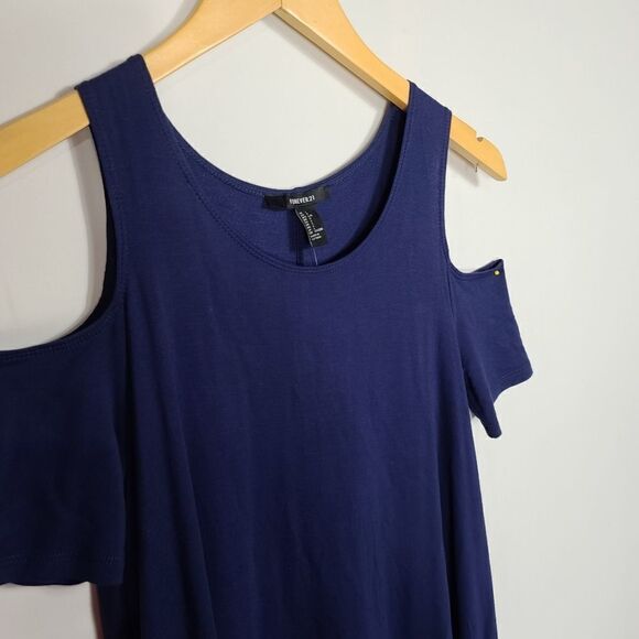 Forever 21 Blue Cold Shoulder Women's Tunic Dress - Picture 5 of 10